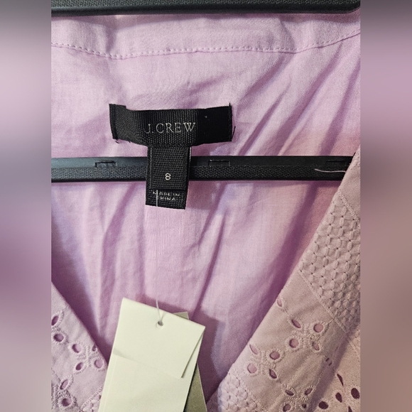 NWT J.Crew Lavender Eyelet Dress - Picture 4 of 9